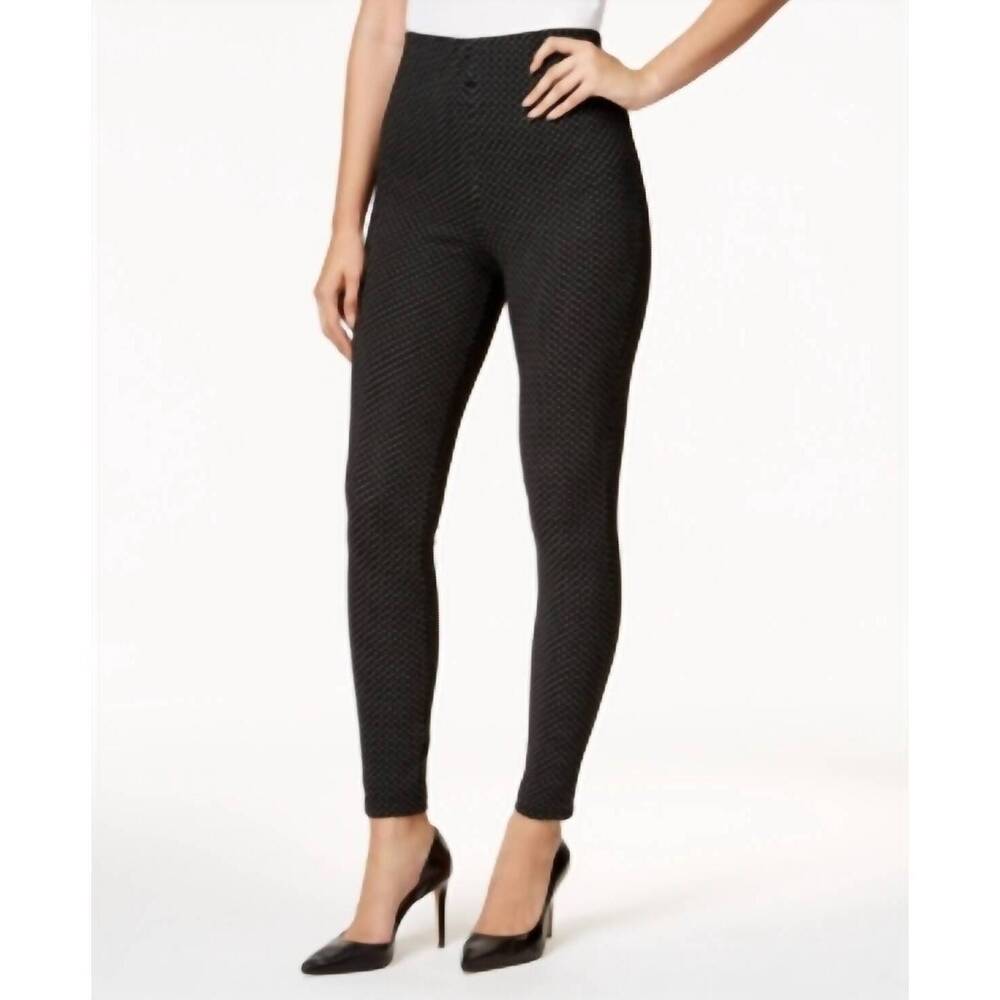 NEW I.N.C. INTERNATIONAL CONCEPTS shaping pique knit smoothing leggings in black